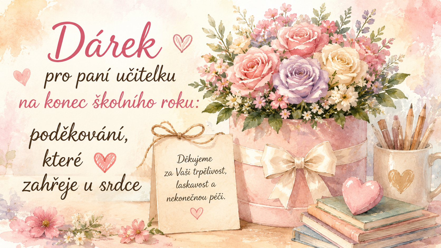 Dárek pro paní učitelku na konec školního roku: poděkování, které zahřeje u srdce