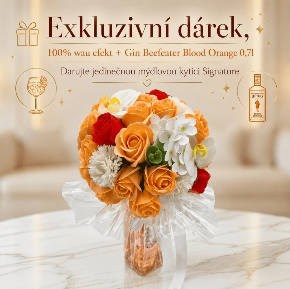 Mýdlová kytice Signature - Gin Beefeater Blood Orange