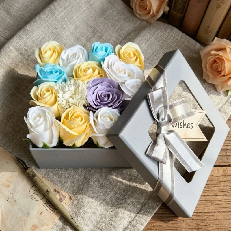 Flower Box | mýdlová kytice AQUA