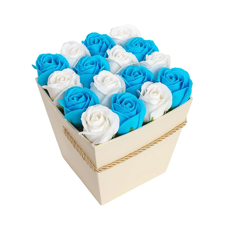Mýdlová kytice Mirela | Luxusní krémový Flower Box plný klidu a elegance
