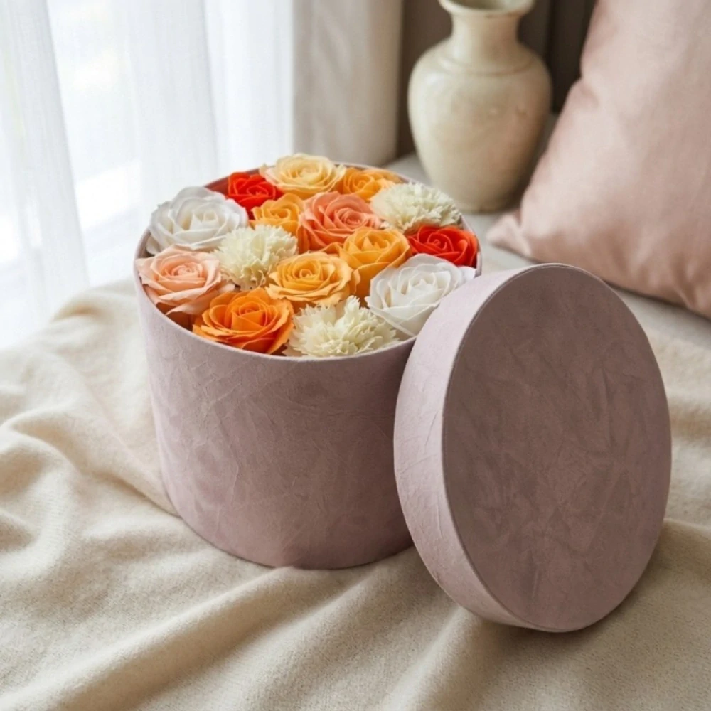 Auravie – luxusní mýdlová kytice ve flower boxu (15 květin)