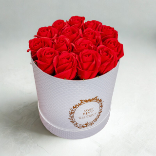 Mýdlová Kytice Best L | Bílý Flower Box 