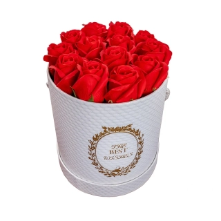 Mýdlová Kytice Best M | Bílý Flower Box 