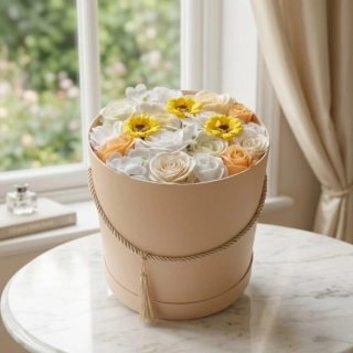 Florelia – luxusní mýdlová kytice ve flower boxu 